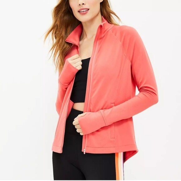 Lou & Grey Luvstretch Coral Zip-Up Jacket Activewear Women's Size XS NWT - Picture 1 of 12